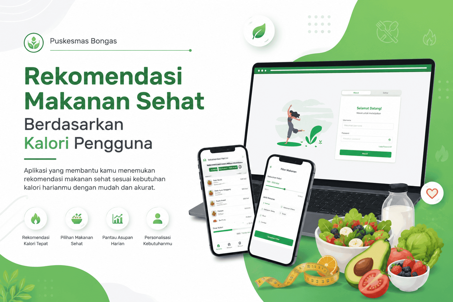 Membangun Website Rekomendasi Makanan Sehat dengan Algoritma Content-Based Filtering (Studi Kasus: Puskesmas Bongas)